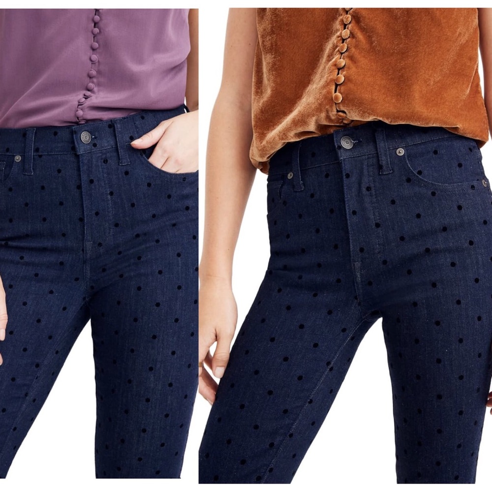 Madewell 9” Skinny Jeans in Flocked Dots